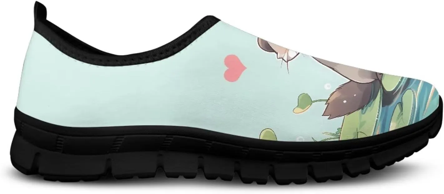 Animal Print Low Cut Sneakers Comfort Womens Slip On Loafers Walking Tennis Shoes Laceless Lightweight Round Toe Arch Support Sneaker