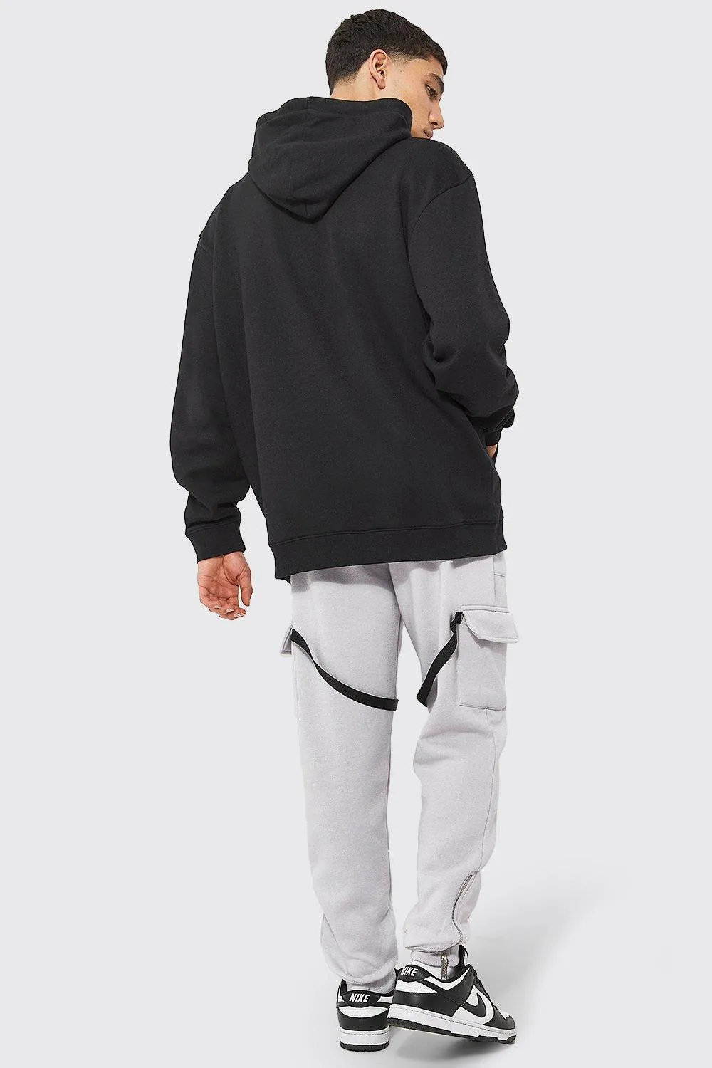 Boohoo oversized head hoodie, black