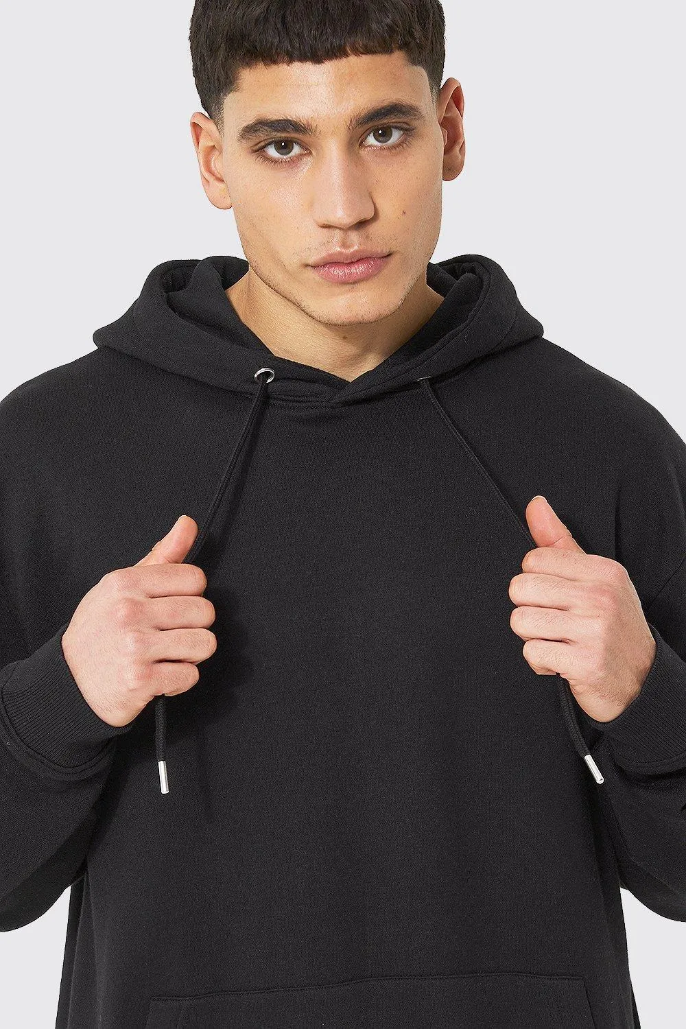 Boohoo oversized head hoodie, black