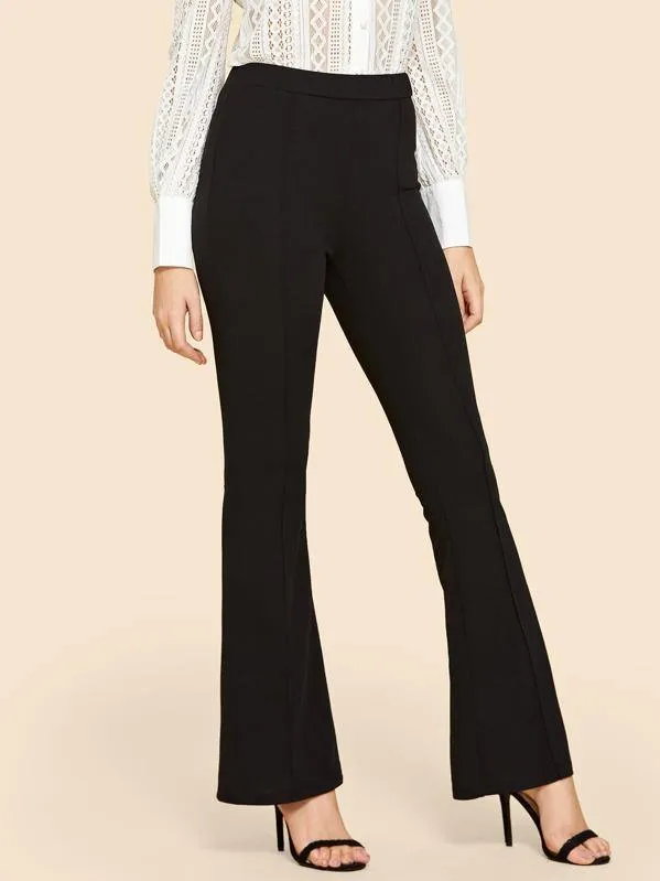 Contrast Binding Straight Leg Pants