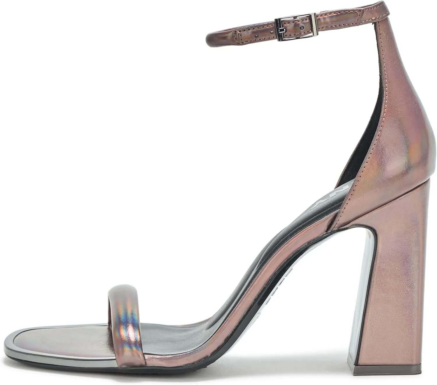 DKNY Women's Waylin Sqaure Toe Ankle Strap Block Heel Heeled Sandal