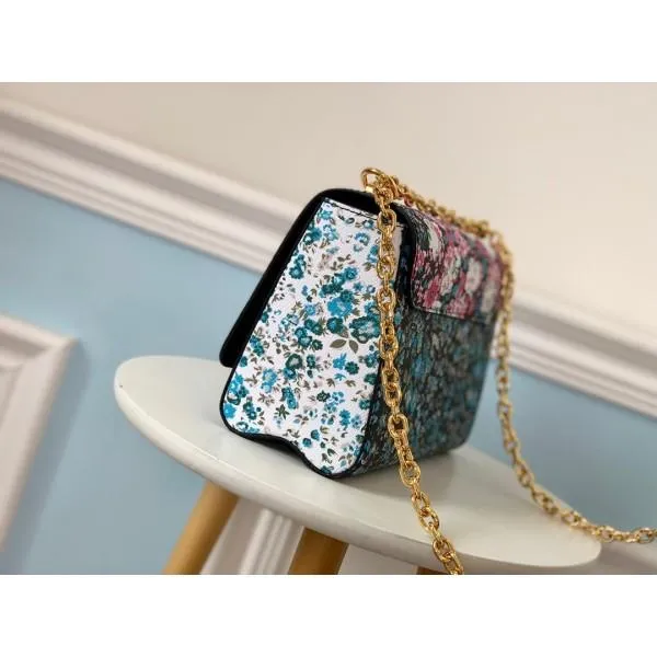 Floral Print Twist Mm Chain Shoulder Bag M55037 Red 2019 Collection