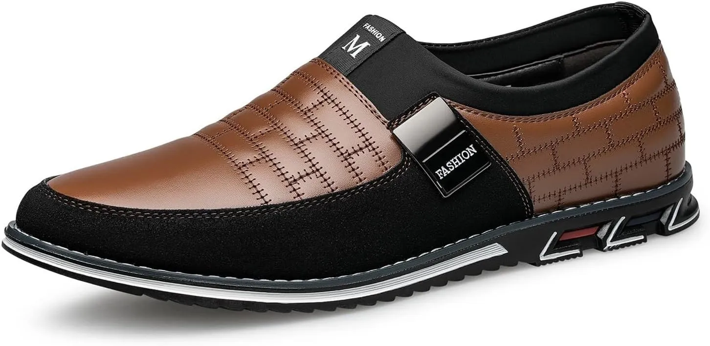 Men's Dress Shoes Wide Width, Comfort Dress Sneakers Men Fashion Business Casual Oxford Shoes Soft Loafers Derby Shoe for Office Working Driving Walking