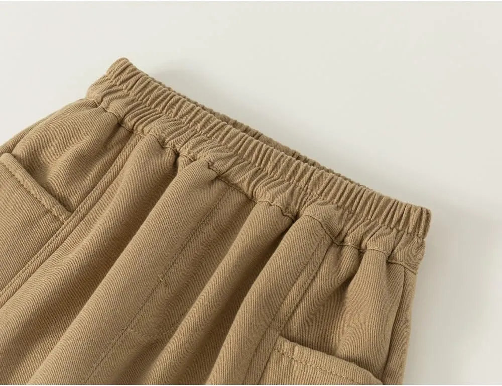 Meufam Toddler Boys Girls Sweatpants Fleece Lined Jogger Pants Solid Color Elastic Waist Winter Warm Sherpa Trousers Bottoms