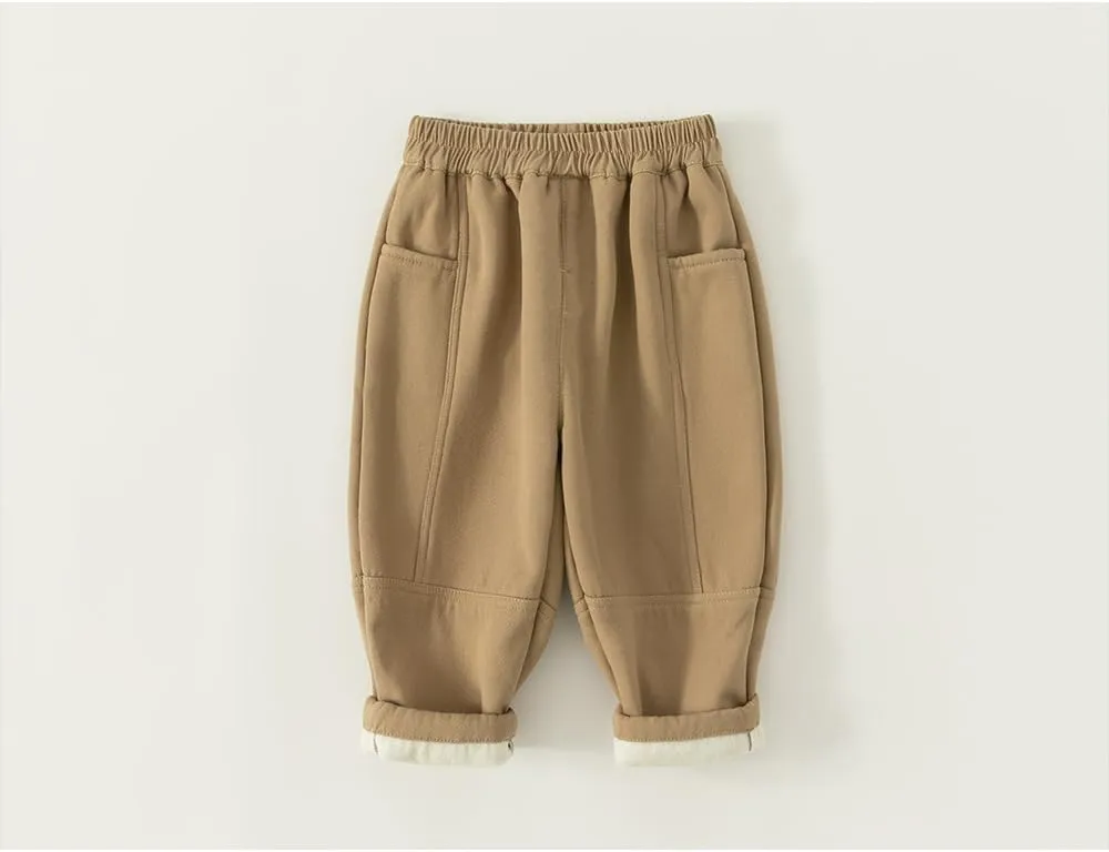 Meufam Toddler Boys Girls Sweatpants Fleece Lined Jogger Pants Solid Color Elastic Waist Winter Warm Sherpa Trousers Bottoms