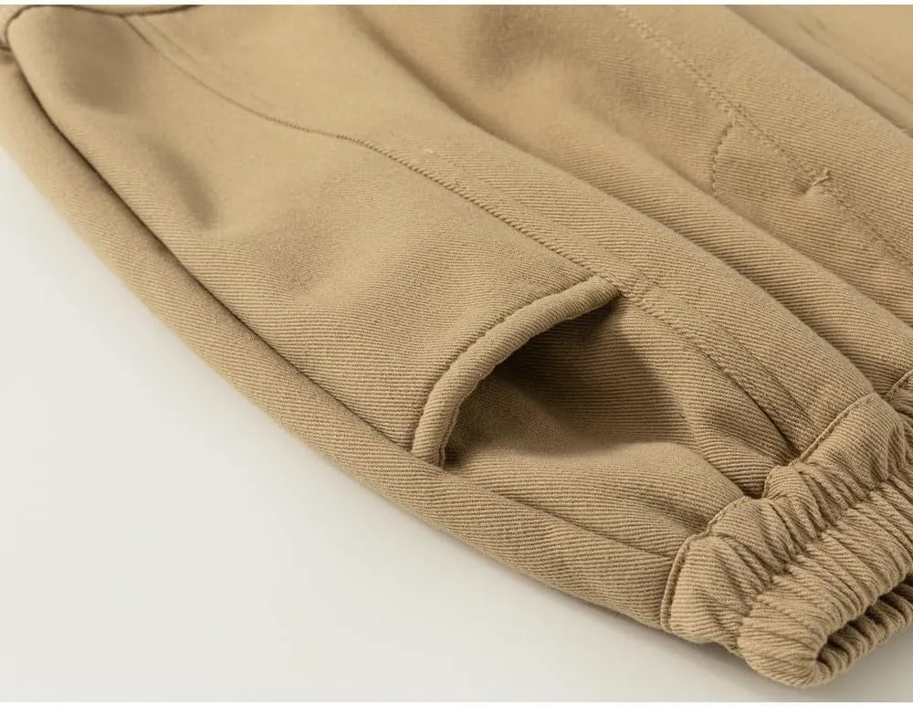 Meufam Toddler Boys Girls Sweatpants Fleece Lined Jogger Pants Solid Color Elastic Waist Winter Warm Sherpa Trousers Bottoms