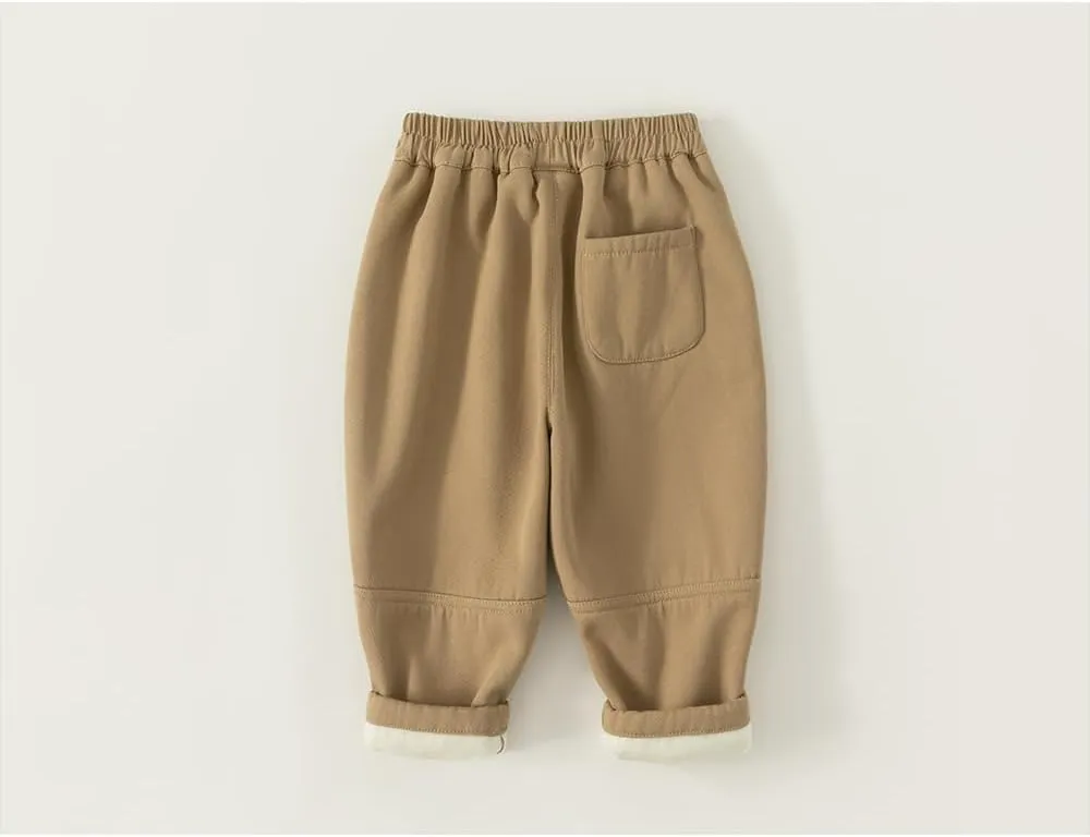 Meufam Toddler Boys Girls Sweatpants Fleece Lined Jogger Pants Solid Color Elastic Waist Winter Warm Sherpa Trousers Bottoms