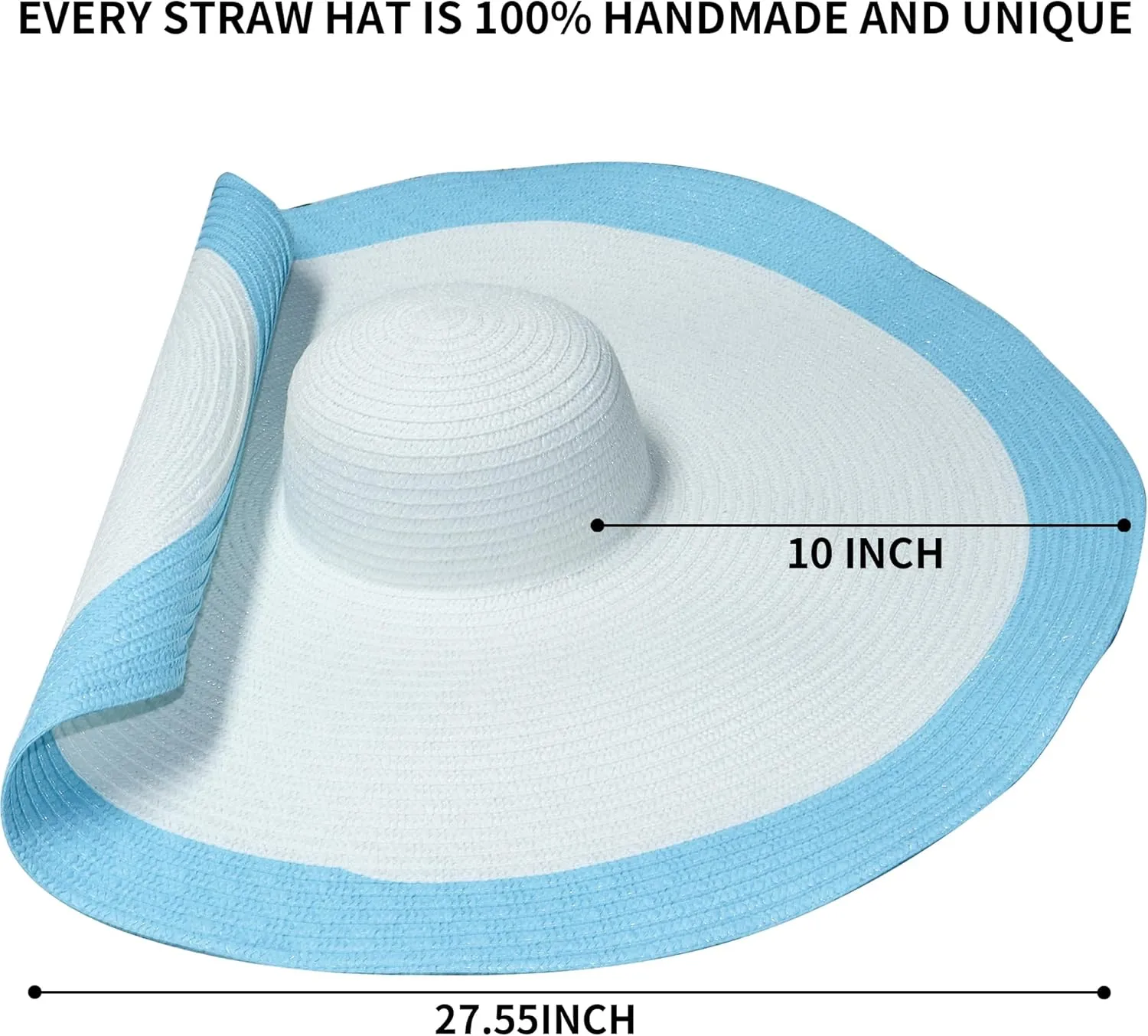 Oversized Beach Straw Hats for Women Extra Large Wide Brim Beach Hat Foldable Roll up Floppy Sun Hat Summer UV Protection