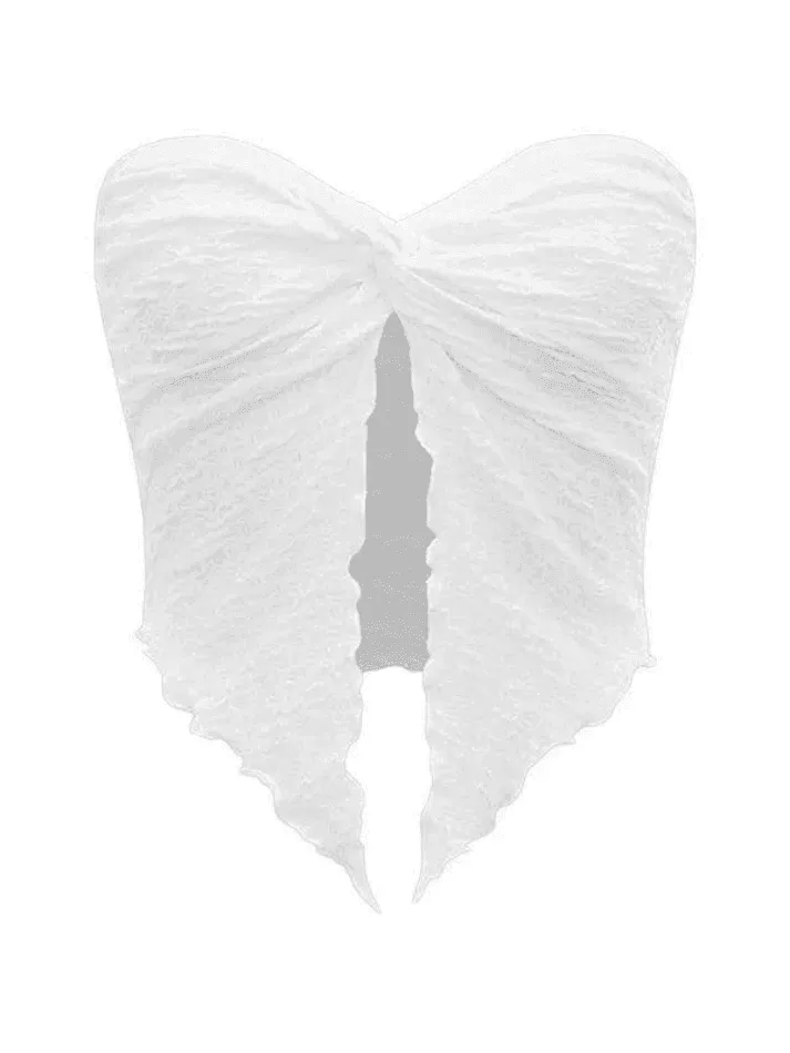 Pleated Halter Bandeau Top