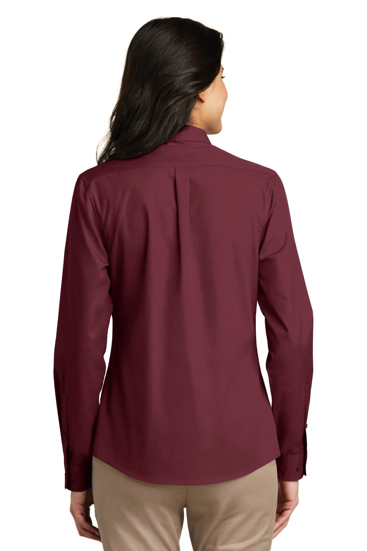 Port Authority Ladies Long Sleeve Carefree Poplin Shirt. LW100