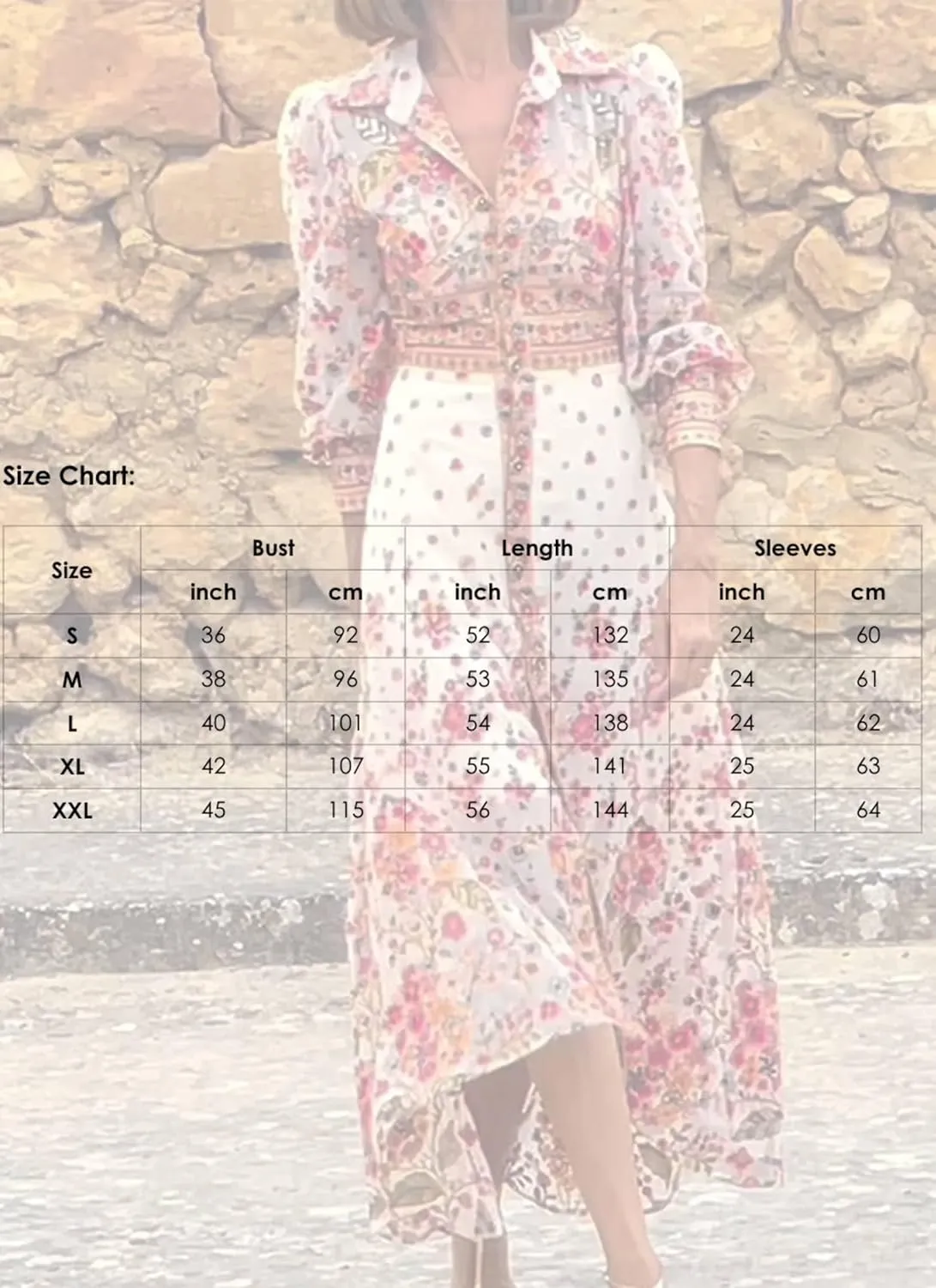 Summer Bohemian Dresses for Women Floral Print Collared Long Sleeve Maxi Dress Refined A Line High Waist Irregular Hem Dress
