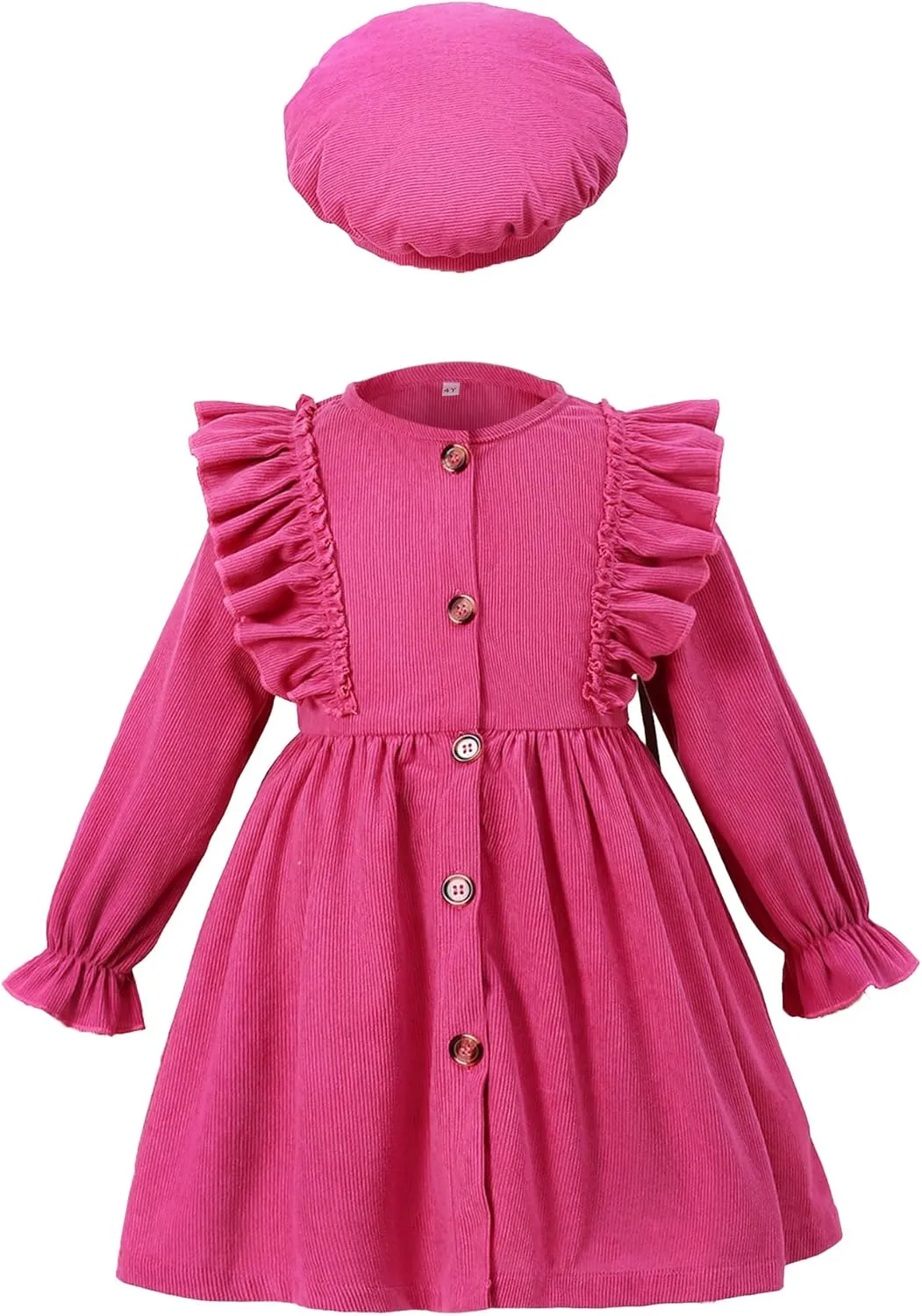Toddler Girls Winter Long Sleeve Dresses Kids Fall Cute Clothes Little Girl Outfits for Size 4-7 Years