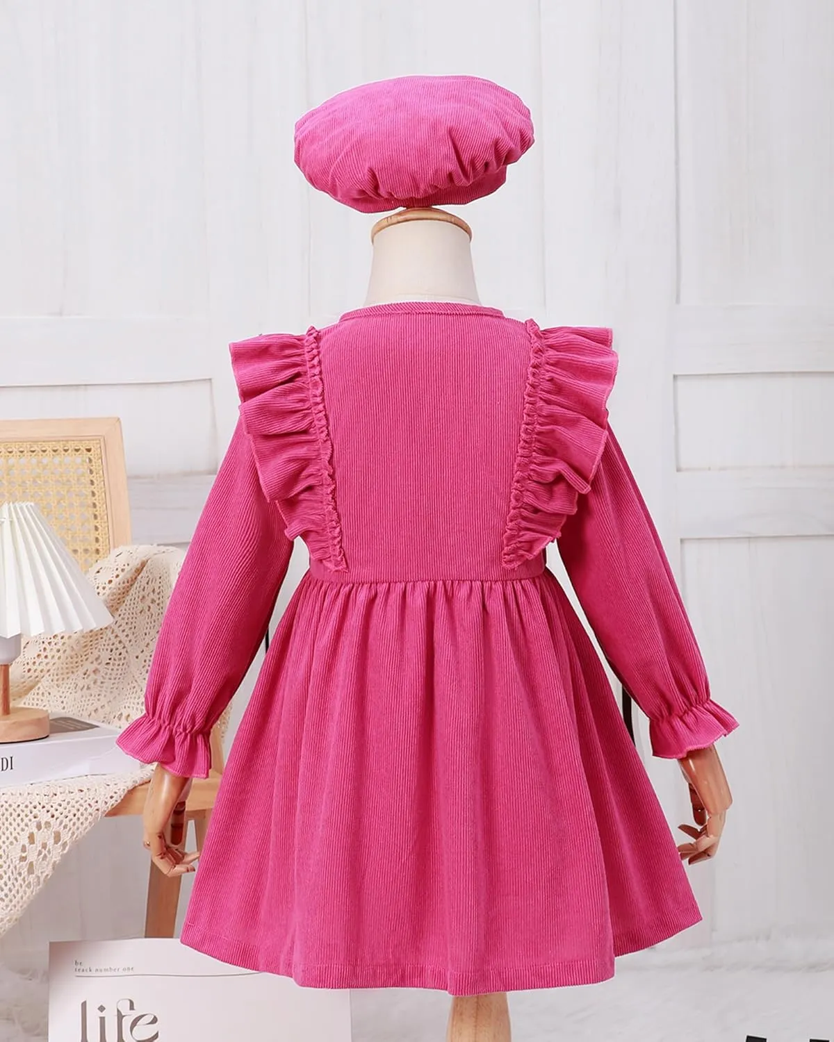 Toddler Girls Winter Long Sleeve Dresses Kids Fall Cute Clothes Little Girl Outfits for Size 4-7 Years
