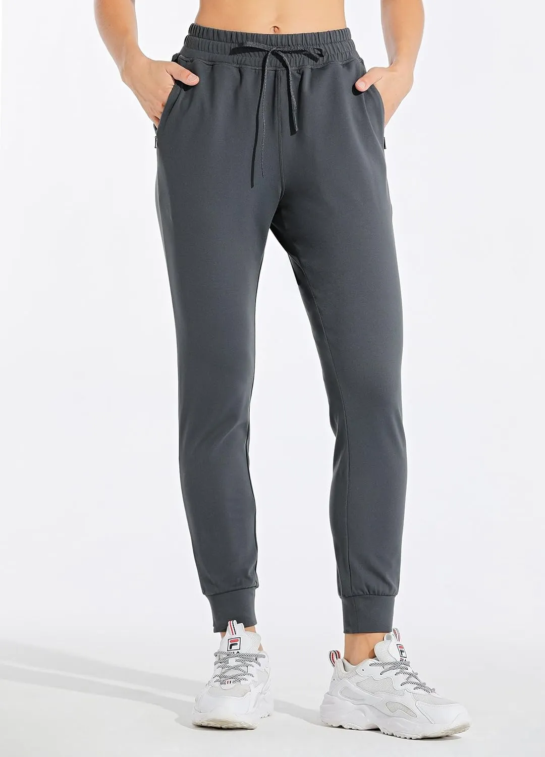 Willit Women's Fleece Lined Joggers Warm Pants Running Thermal Sweatpants Winter Athletic Hiking Water Resistant with Pockets