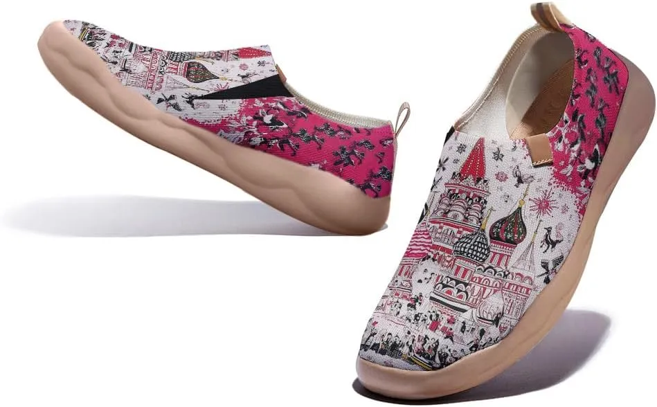 Women's Art Illustration Slip-on Shoes Vibrant Floral Casual Loafers Lightweight Comfortable Travel Footwear