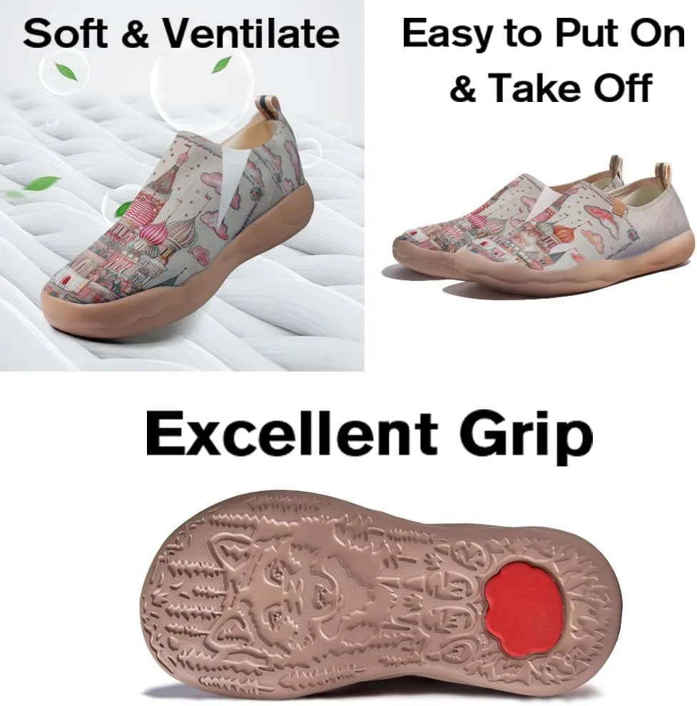 Women's Art Illustration Slip-on Shoes Vibrant Floral Casual Loafers Lightweight Comfortable Travel Footwear
