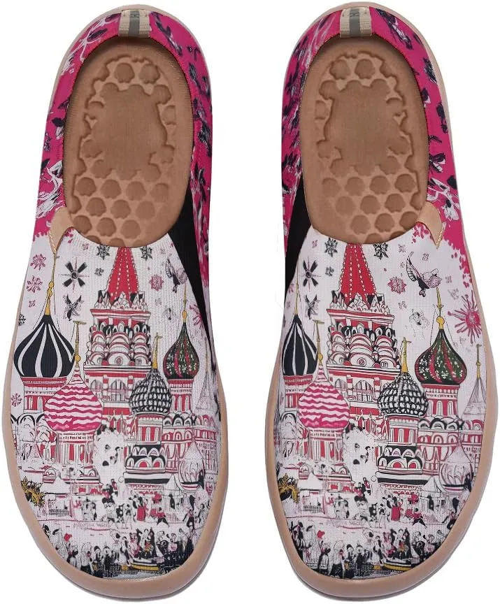 Women's Art Illustration Slip-on Shoes Vibrant Floral Casual Loafers Lightweight Comfortable Travel Footwear