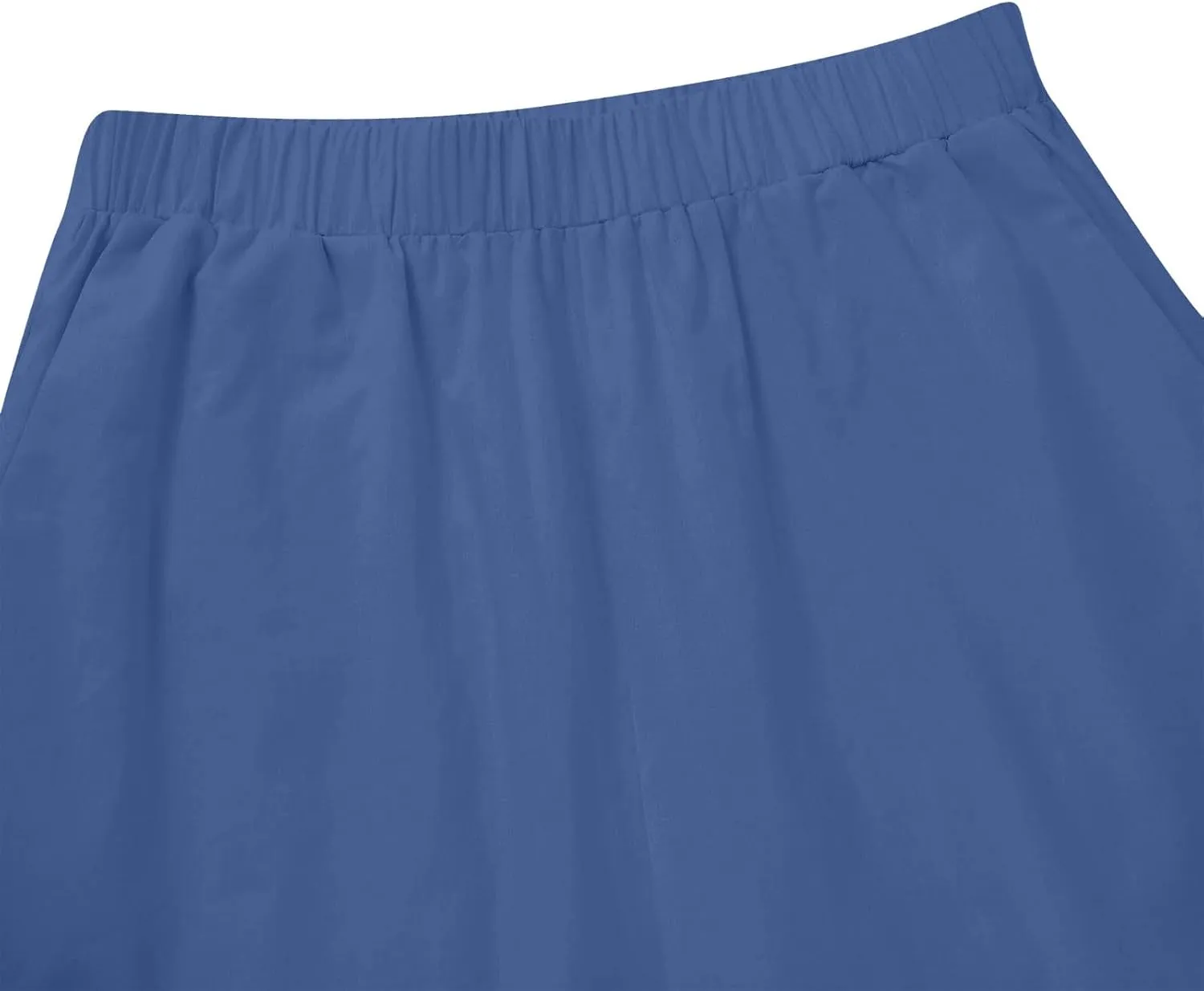 Women's Linen Bermuda Shorts Loose Fit Elastic Waist Drawstring Wide Leg Shorts Summer Casual Beach Outfits with Pocket