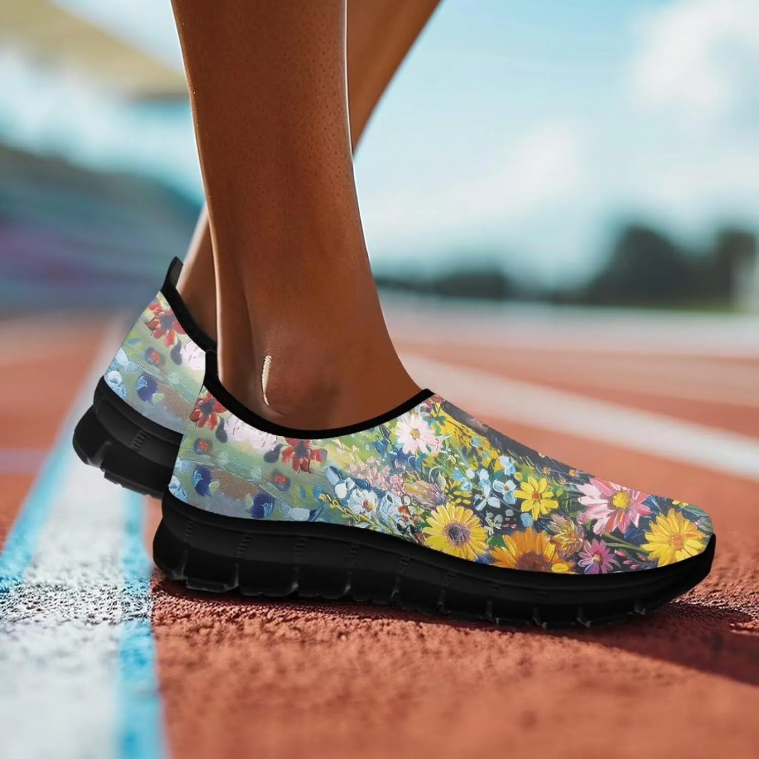 Womens Slip On Shoes Cats Sneakers Loafers Non Slip Athletic Tennis Shoe Breathable Low Cut Sneaker Arch Support Soft Loafer