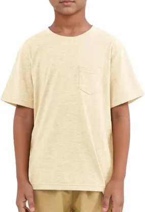 ZDC Boys Short Sleeve T Shirts Kids Summer Crewneck Tops Basic Tees with Pockets 5-14 Years