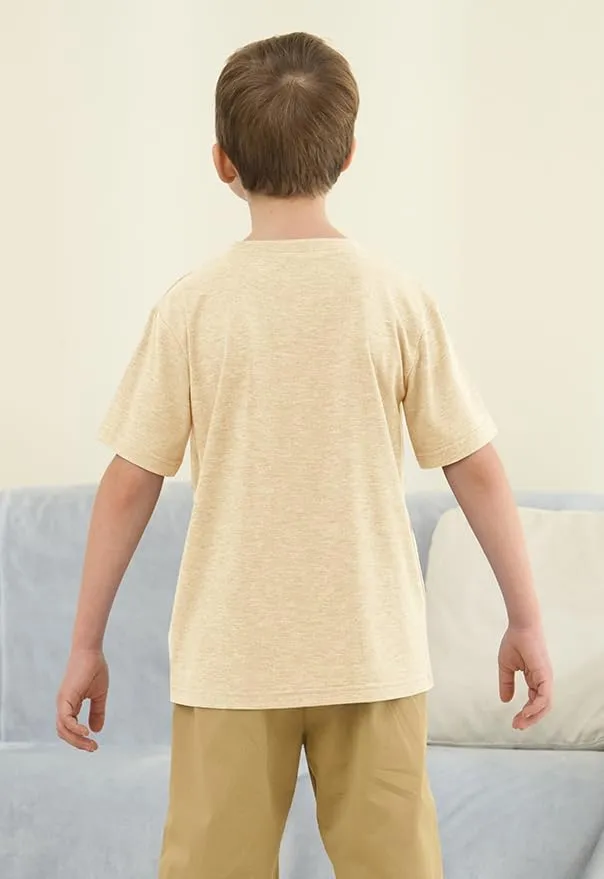ZDC Boys Short Sleeve T Shirts Kids Summer Crewneck Tops Basic Tees with Pockets 5-14 Years